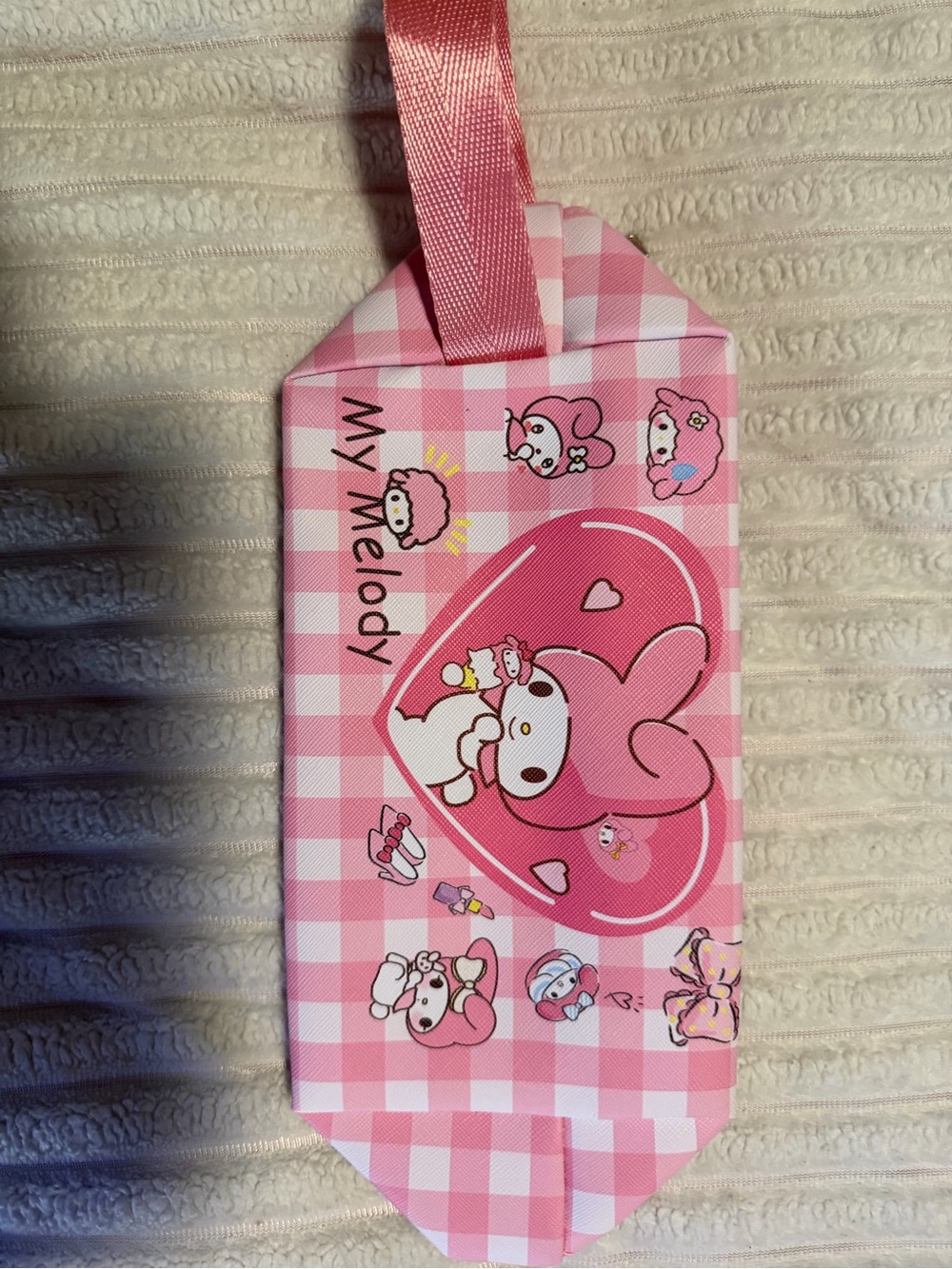 Sanrio My Melody Pink Check Kids school bag.